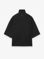 Boiled Wool Short Sleeve Black Jacket