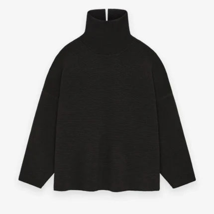 Ottoman High Neck Black Sweater