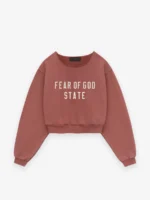 Womens Heavy Fleece Cropped Crewneck