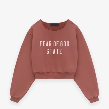 Womens Heavy Fleece Cropped Crewneck