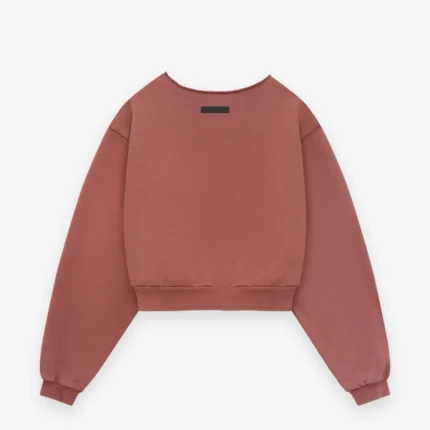 Womens Heavy Fleece Cropped Crewneck