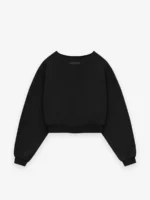 Womens Heavy Fleece Raw Cropped Crewneck
