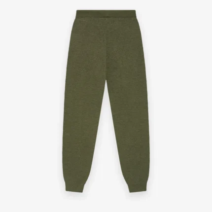 Womens Waffle Fitted Green Sweatpant