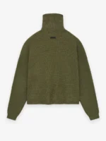 Womens Waffle Green Turtleneck