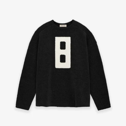 Wool Boucle Straight Neck Sweater