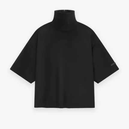 Wool Mohair High Neck Short Sleeve Shirt